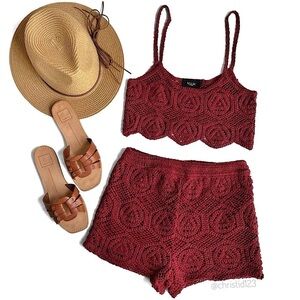 MAAC London Crochet Crop Top & Shorts Set